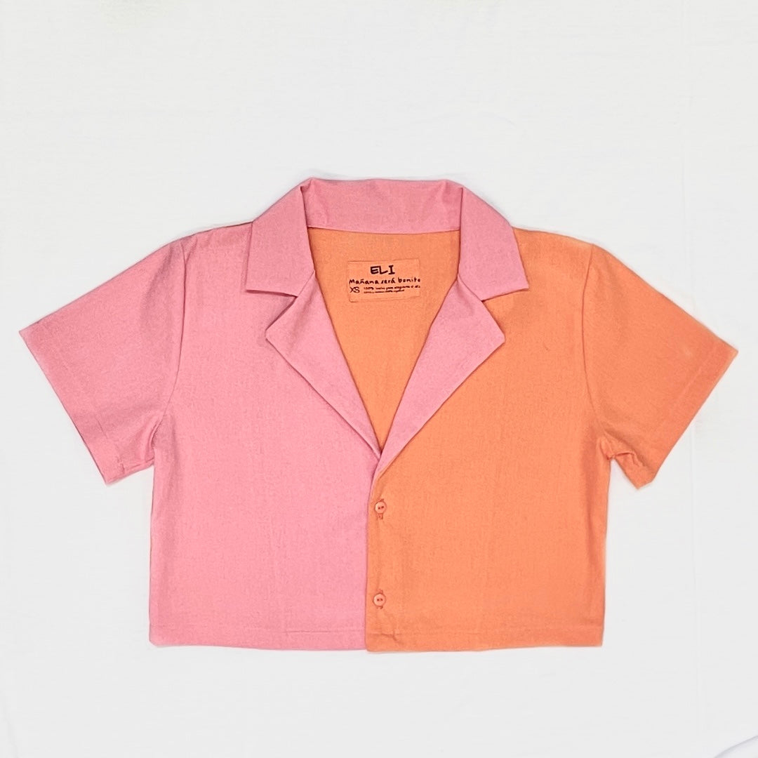 Blusa corta bicolor 🌈 (karol g)
