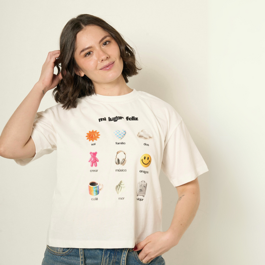 mi lugar feliz charms tshirt