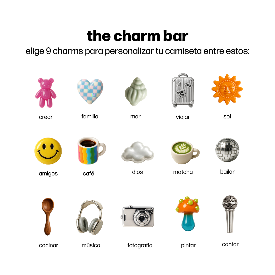 mi lugar feliz charms tshirt